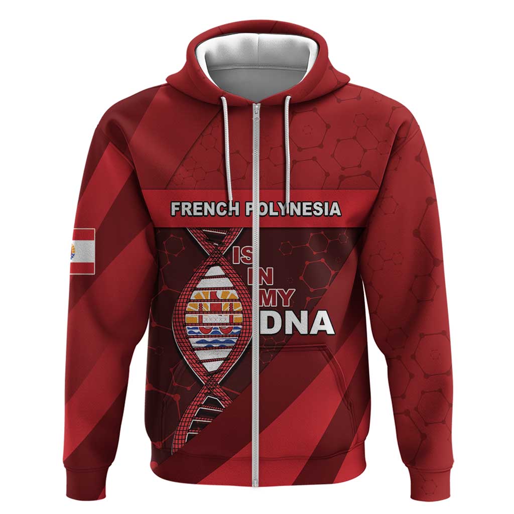 French Polynesia Is In My DNA Zip Hoodie DT05 Zip Hoodie Red - Polynesian Pride