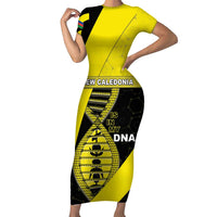 New Caledonia Is In My DNA Family Matching Short Sleeve Bodycon Dress and Hawaiian Shirt - Polynesian Pride