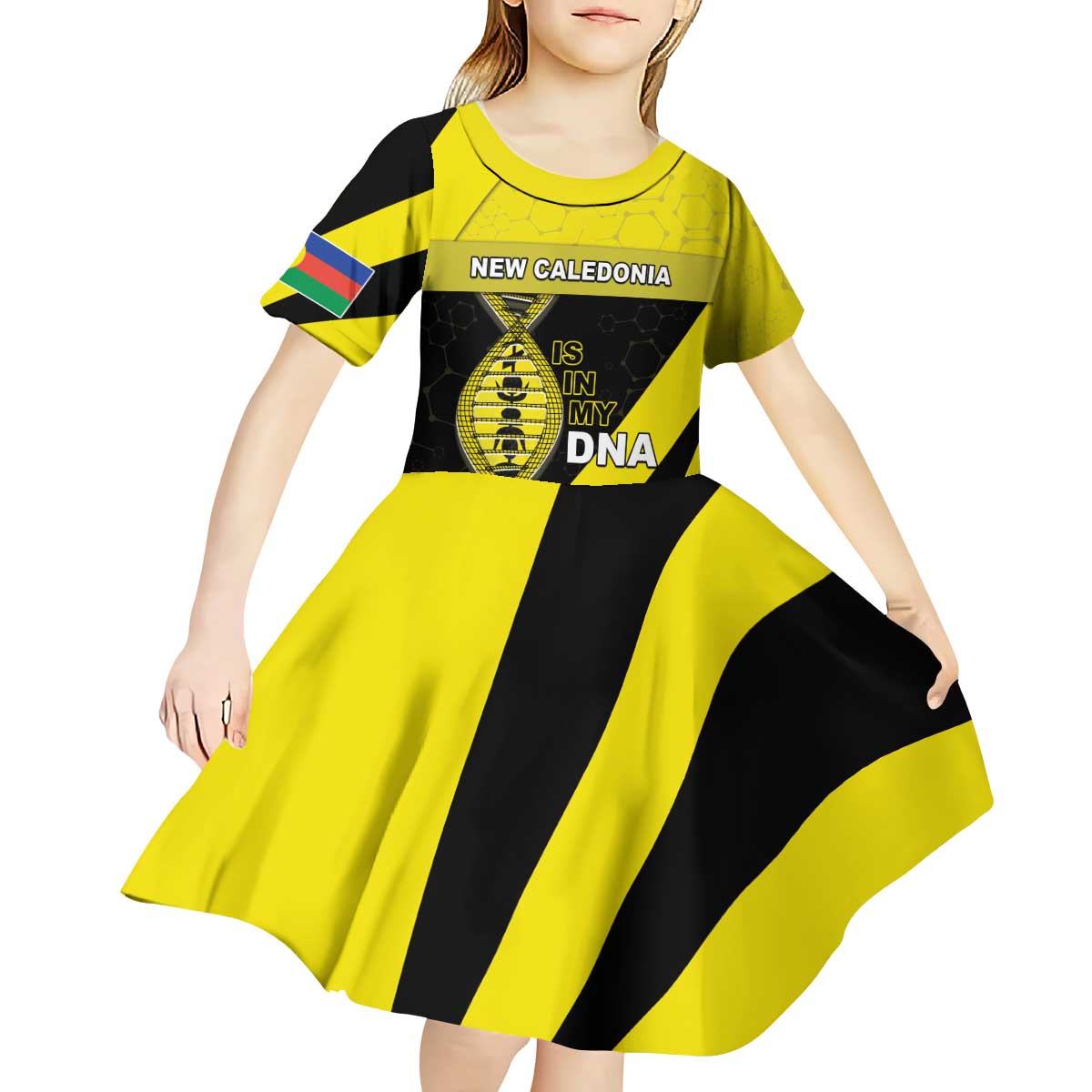 New Caledonia Is In My DNA Kid Short Sleeve Dress - Polynesian Pride