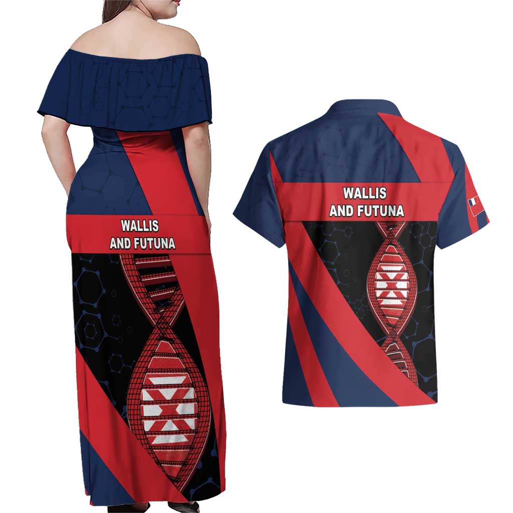 Wallis And Futuna Is In My DNA Couples Matching Off Shoulder Maxi Dress and Hawaiian Shirt DT05 - Polynesian Pride