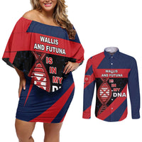 Wallis And Futuna Is In My DNA Couples Matching Off Shoulder Short Dress and Long Sleeve Button Shirt DT05 Multicolor - Polynesian Pride