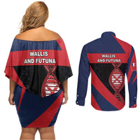 Wallis And Futuna Is In My DNA Couples Matching Off Shoulder Short Dress and Long Sleeve Button Shirt DT05 - Polynesian Pride