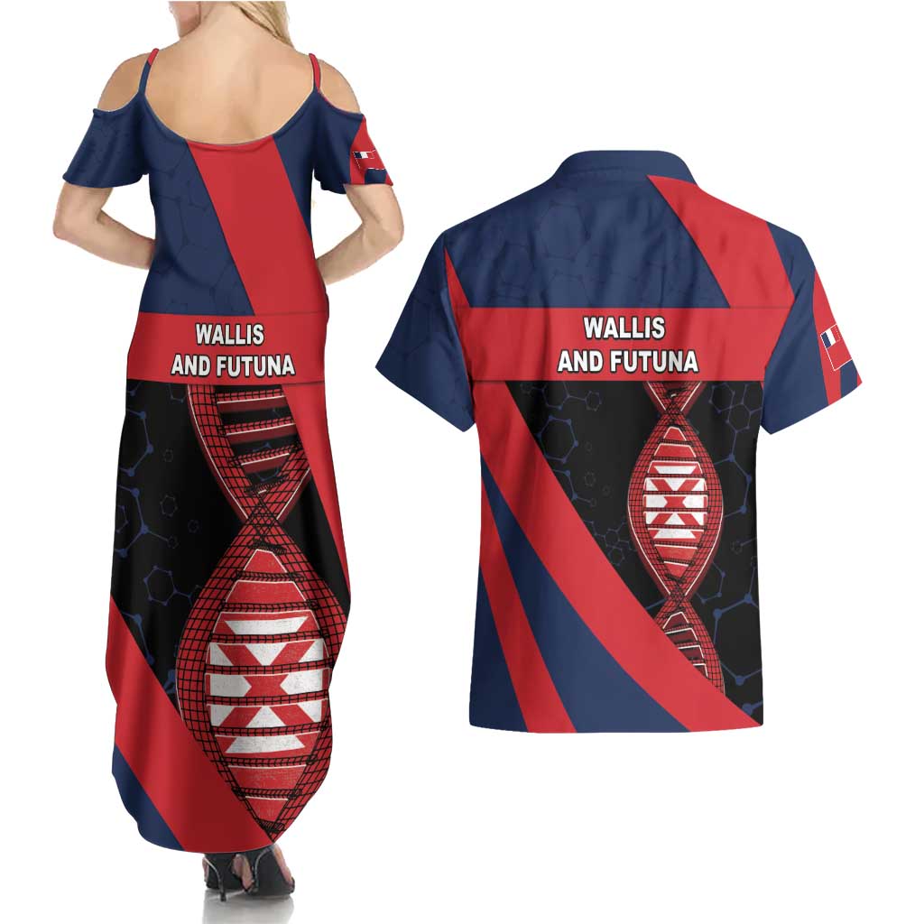 Wallis And Futuna Is In My DNA Couples Matching Summer Maxi Dress and Hawaiian Shirt DT05 - Polynesian Pride
