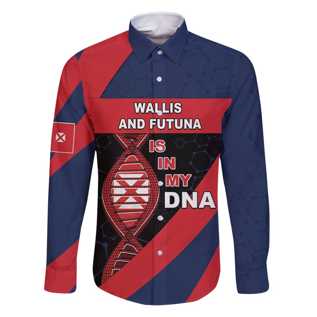 Wallis And Futuna Is In My DNA Family Matching Long Sleeve Bodycon Dress and Hawaiian Shirt DT05 Dad's Shirt - Long Sleeve Multicolor - Polynesian Pride
