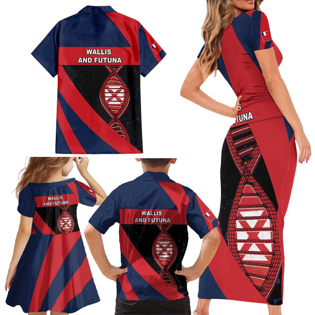 Wallis And Futuna Is In My DNA Family Matching Short Sleeve Bodycon Dress and Hawaiian Shirt DT05 - Polynesian Pride