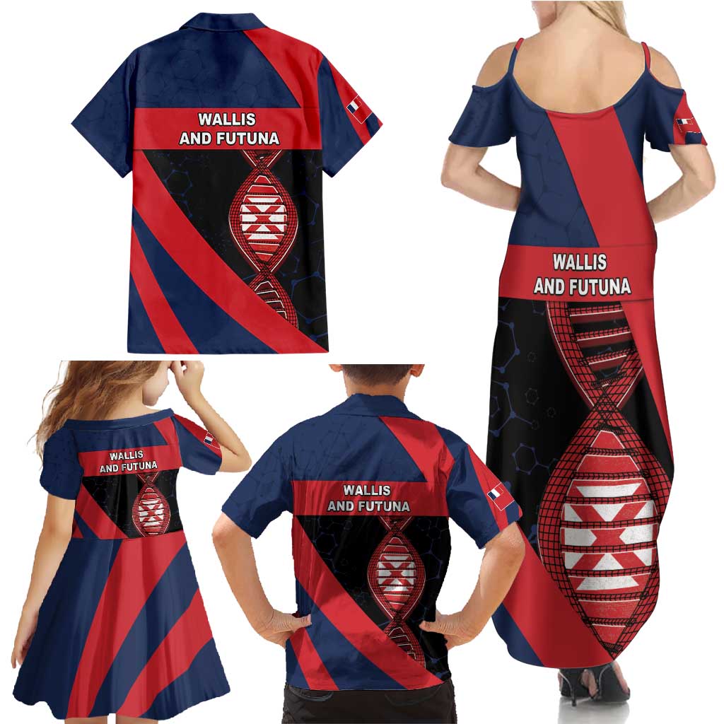 Wallis And Futuna Is In My DNA Family Matching Summer Maxi Dress and Hawaiian Shirt - Polynesian Pride