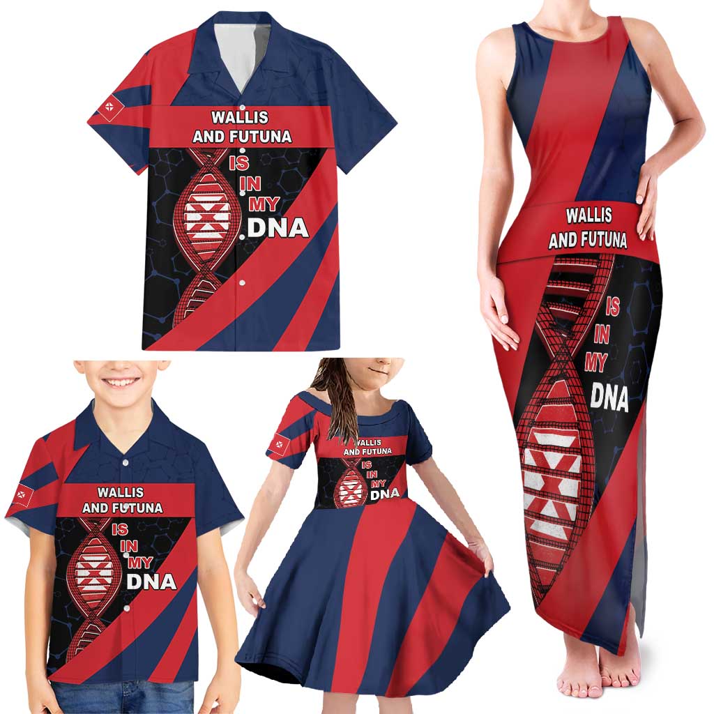 Wallis And Futuna Is In My DNA Family Matching Tank Maxi Dress and Hawaiian Shirt - Polynesian Pride