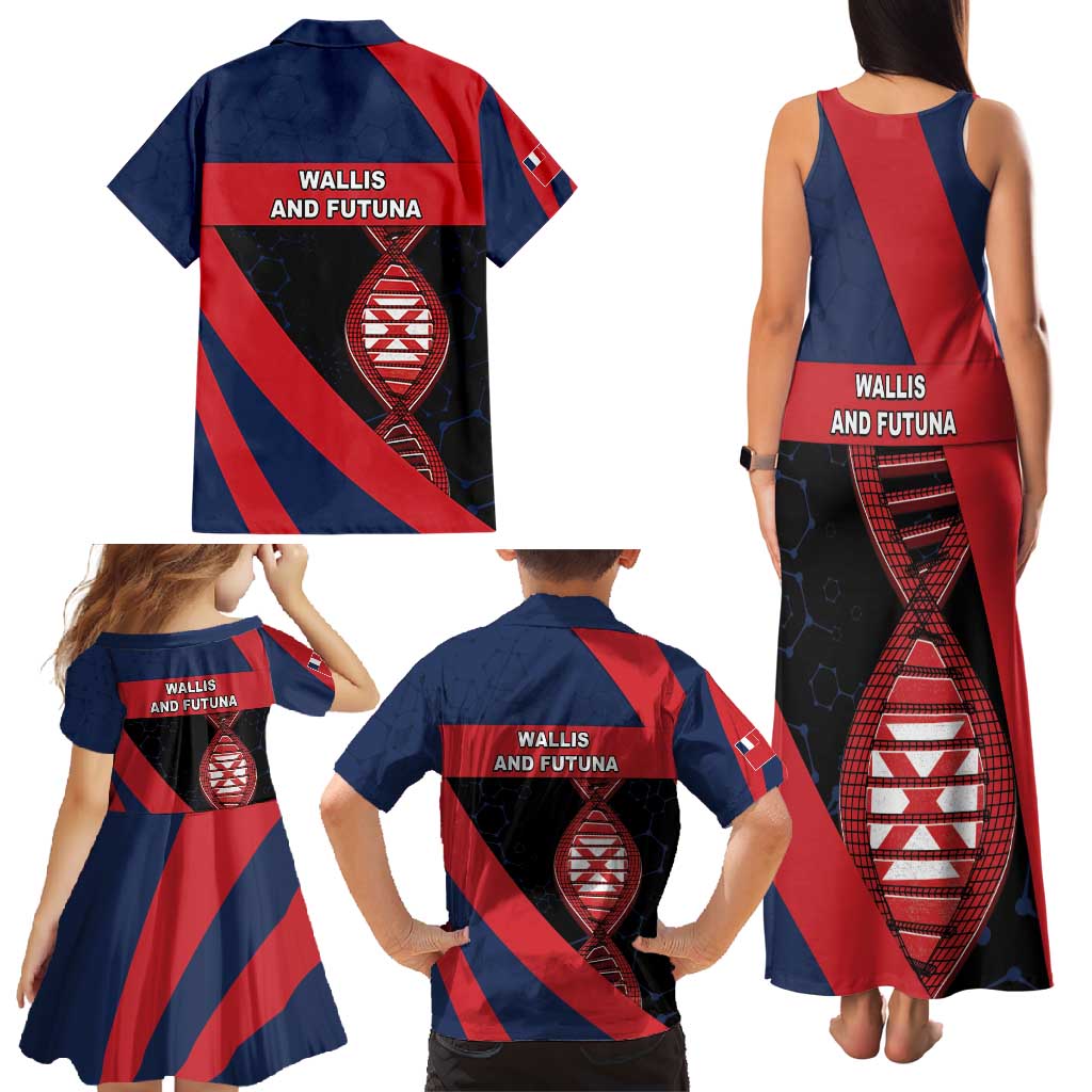 Wallis And Futuna Is In My DNA Family Matching Tank Maxi Dress and Hawaiian Shirt - Polynesian Pride