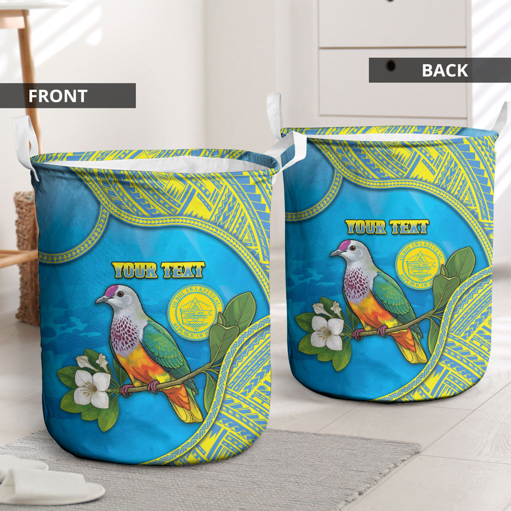 Personalised Palau Biib Bird Laundry Basket Rur Flower And Rock Islands Patterns