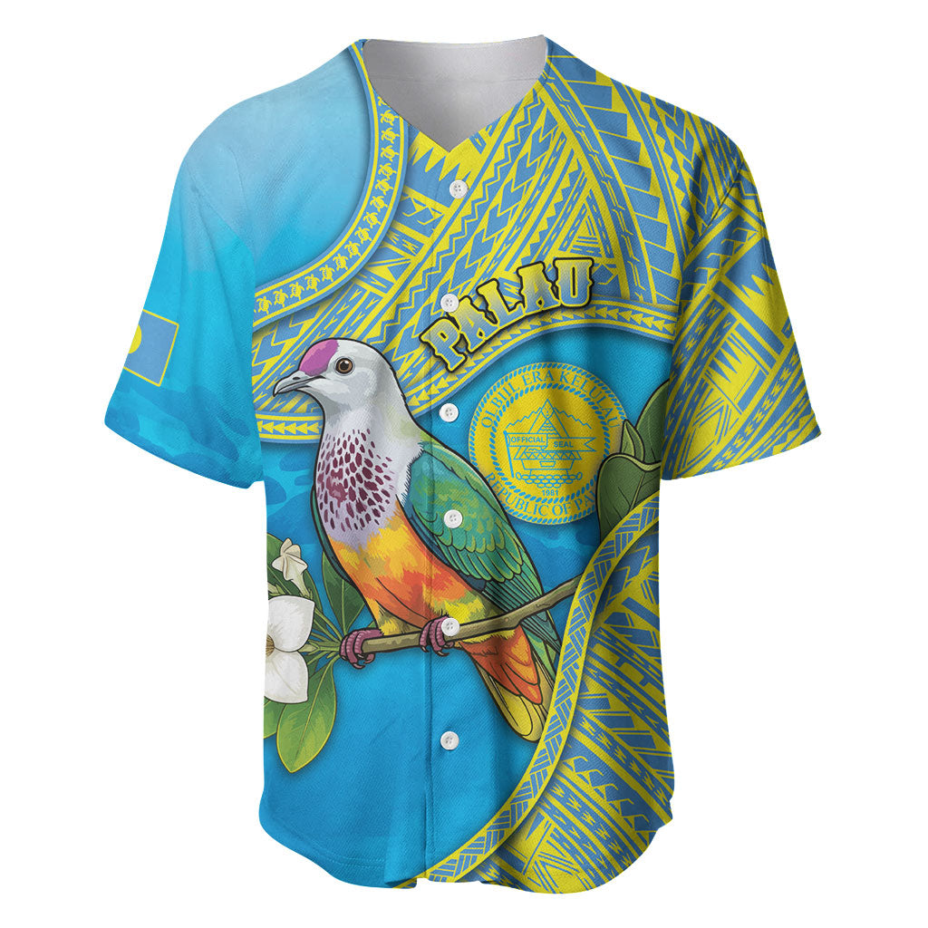 Personalised Palau Biib Bird Baseball Jersey Rur Flower And Rock Islands Patterns