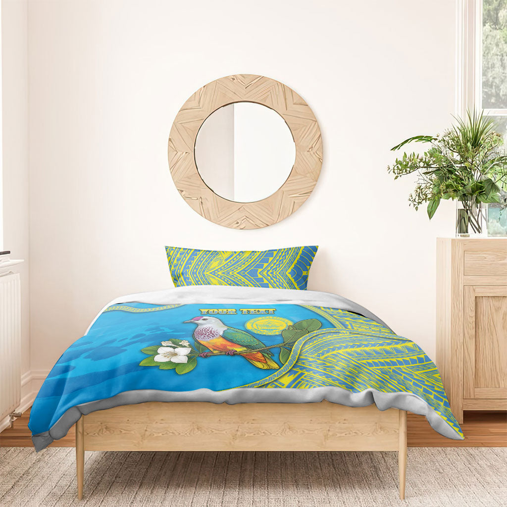 Personalised Palau Biib Bird Bedding Set Rur Flower And Rock Islands Patterns
