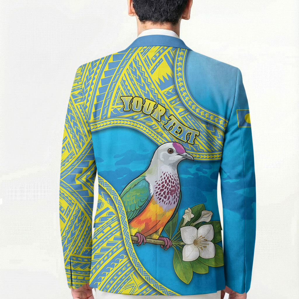 Personalised Palau Biib Bird Blazer Rur Flower And Rock Islands Patterns