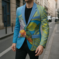 Personalised Palau Biib Bird Blazer Rur Flower And Rock Islands Patterns