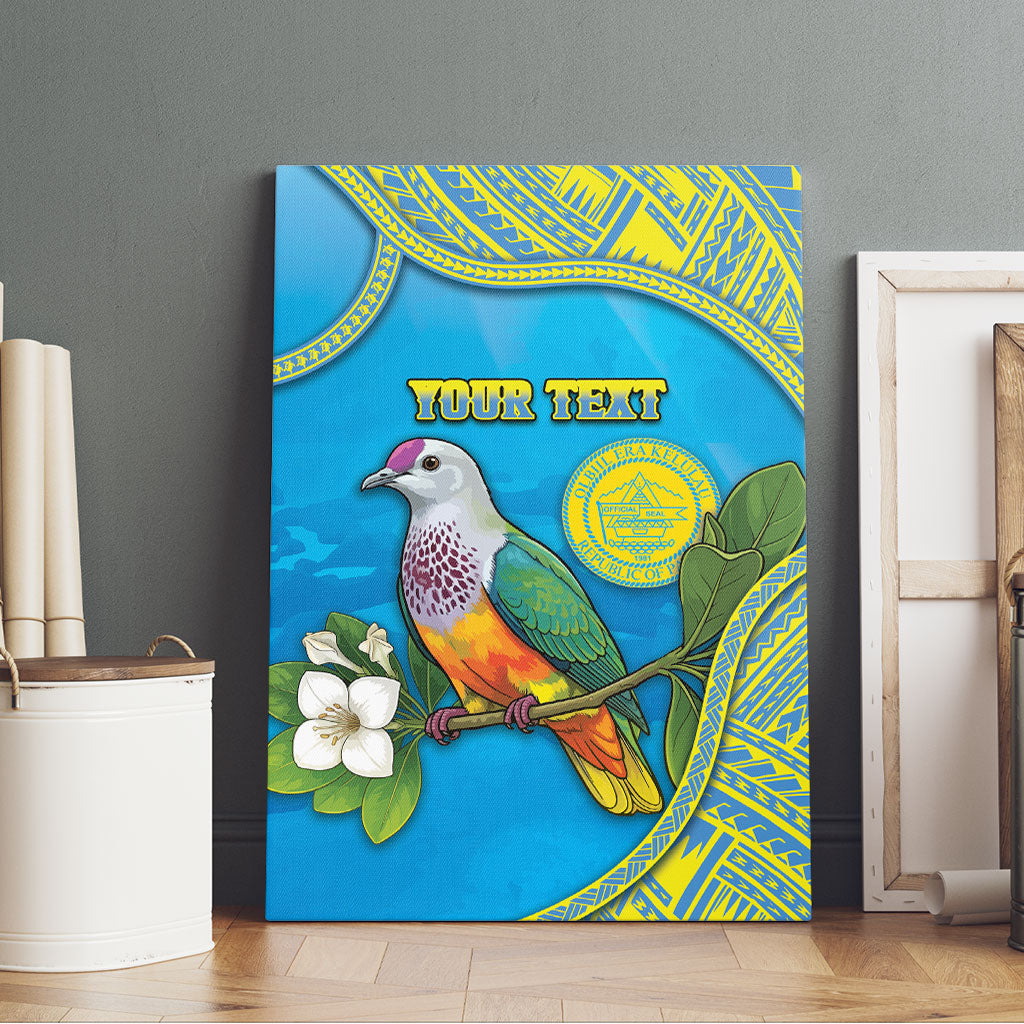 Personalised Palau Biib Bird Canvas Wall Art Rur Flower And Rock Islands Patterns