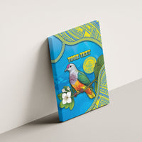 Personalised Palau Biib Bird Canvas Wall Art Rur Flower And Rock Islands Patterns