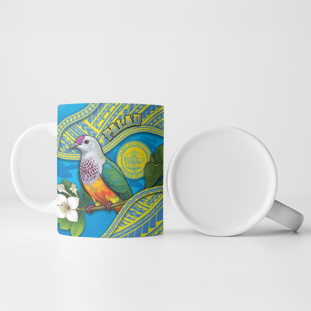 Personalised Palau Biib Bird Ceramic Mug Rur Flower And Rock Islands Patterns