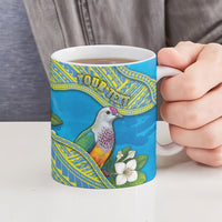 Personalised Palau Biib Bird Ceramic Mug Rur Flower And Rock Islands Patterns