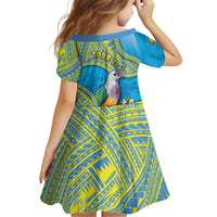 Personalised Palau Biib Bird Family Matching Off The Shoulder Long Sleeve Dress and Hawaiian Shirt Rur Flower And Rock Islands Patterns