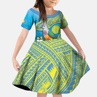 Personalised Palau Biib Bird Family Matching Off Shoulder Maxi Dress and Hawaiian Shirt Rur Flower And Rock Islands Patterns