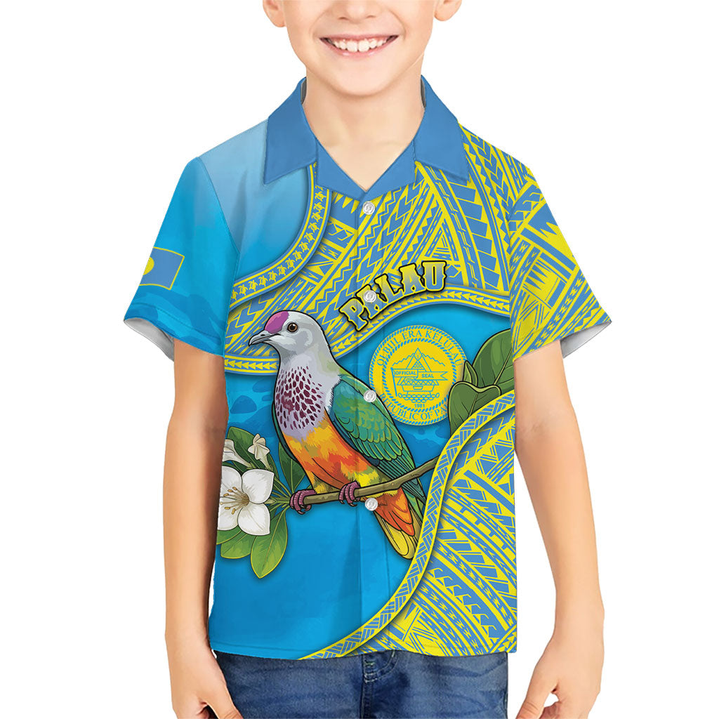 Personalised Palau Biib Bird Family Matching Summer Maxi Dress and Hawaiian Shirt Rur Flower And Rock Islands Patterns