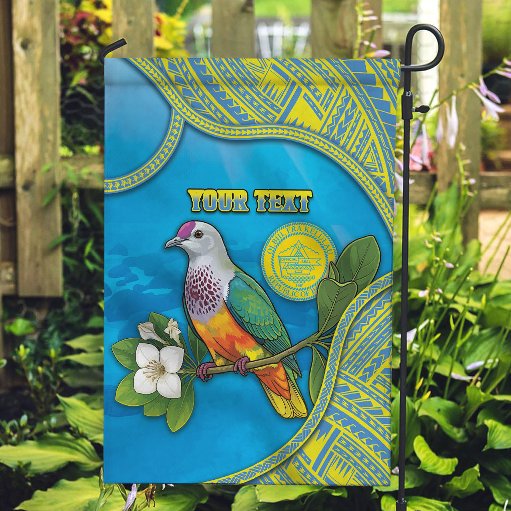 Personalised Palau Biib Bird Garden Flag Rur Flower And Rock Islands Patterns