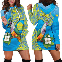 Personalised Palau Biib Bird Hoodie Dress Rur Flower And Rock Islands Patterns