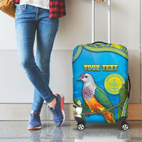 Personalised Palau Biib Bird Luggage Cover Rur Flower And Rock Islands Patterns