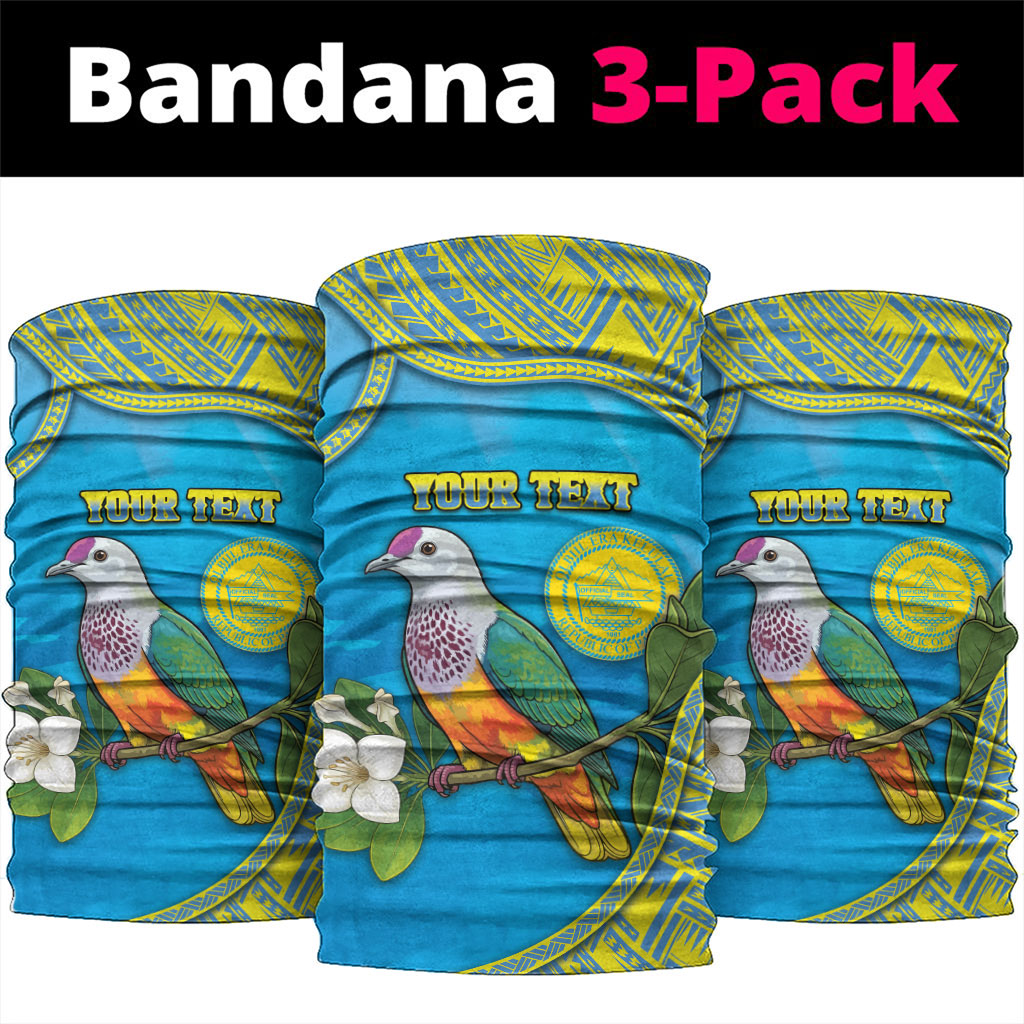 Personalised Palau Biib Bird Neck Gaiter Rur Flower And Rock Islands Patterns