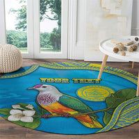 Personalised Palau Biib Bird Round Carpet Rur Flower And Rock Islands Patterns