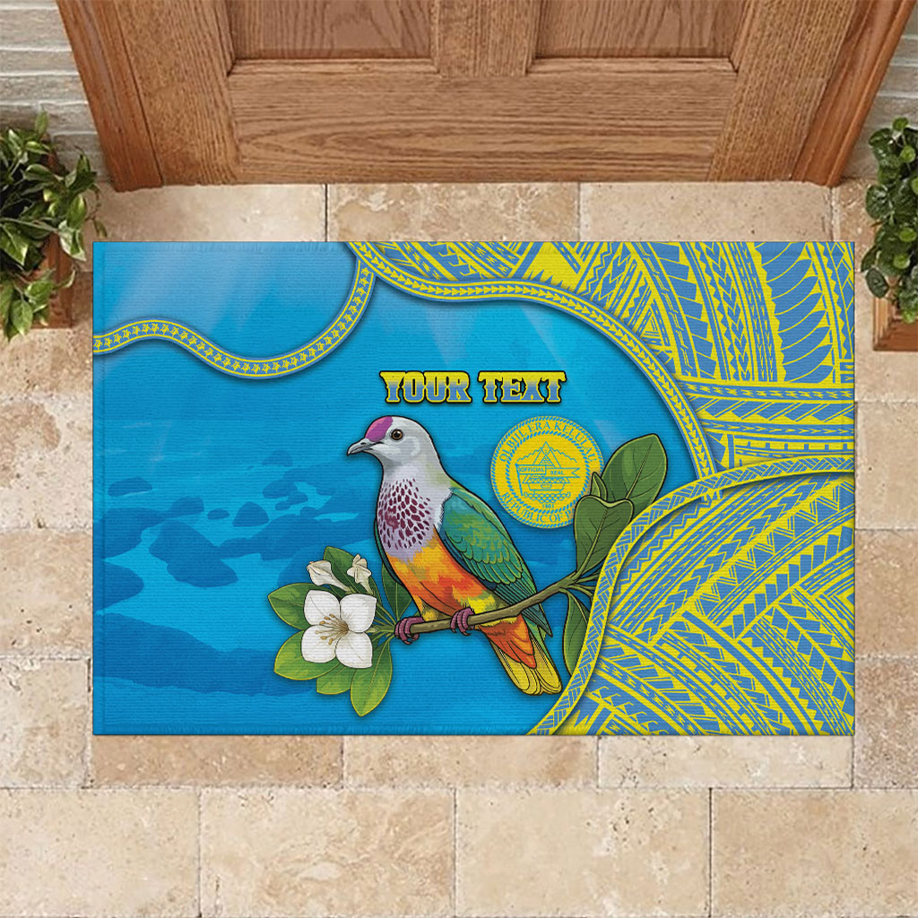 Personalised Palau Biib Bird Rubber Doormat Rur Flower And Rock Islands Patterns