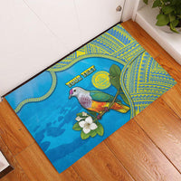 Personalised Palau Biib Bird Rubber Doormat Rur Flower And Rock Islands Patterns