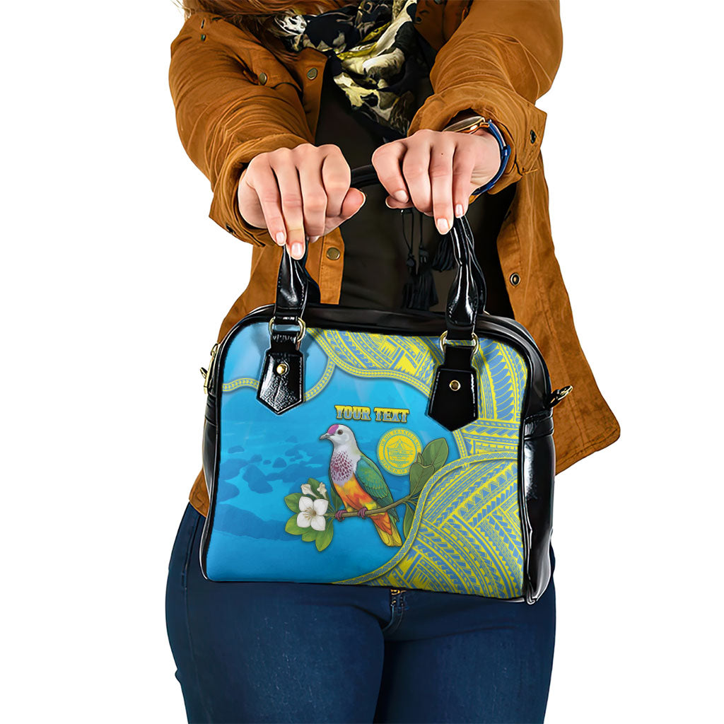 Personalised Palau Biib Bird Shoulder Handbag Rur Flower And Rock Islands Patterns