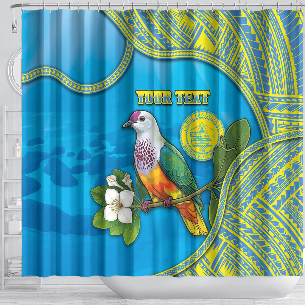 Personalised Palau Biib Bird Shower Curtain Rur Flower And Rock Islands Patterns