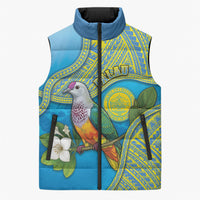 Personalised Palau Biib Bird Sleeveless Puffer Jacket Rur Flower And Rock Islands Patterns