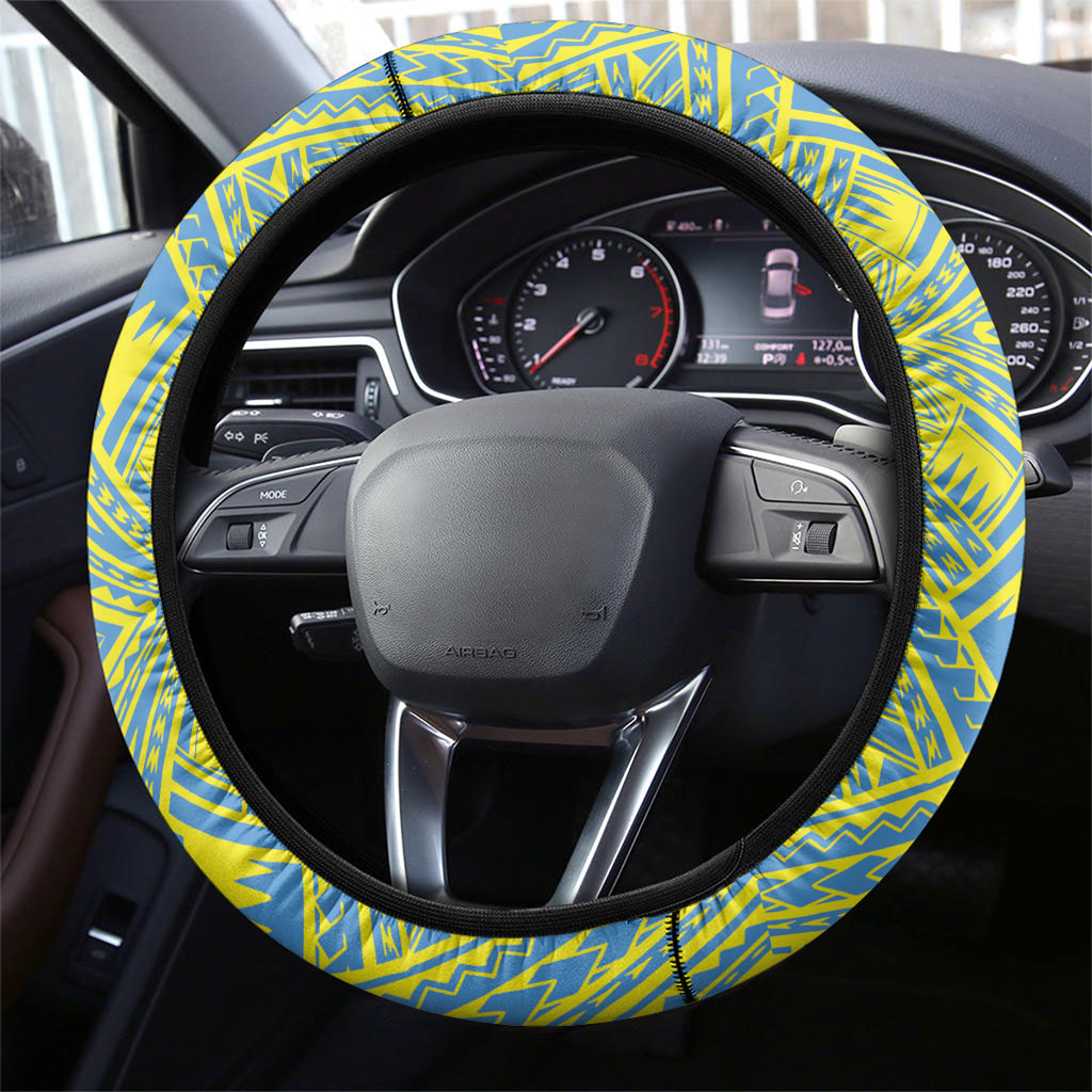 Palau Biib Bird Steering Wheel Cover Rur Flower And Rock Islands Patterns