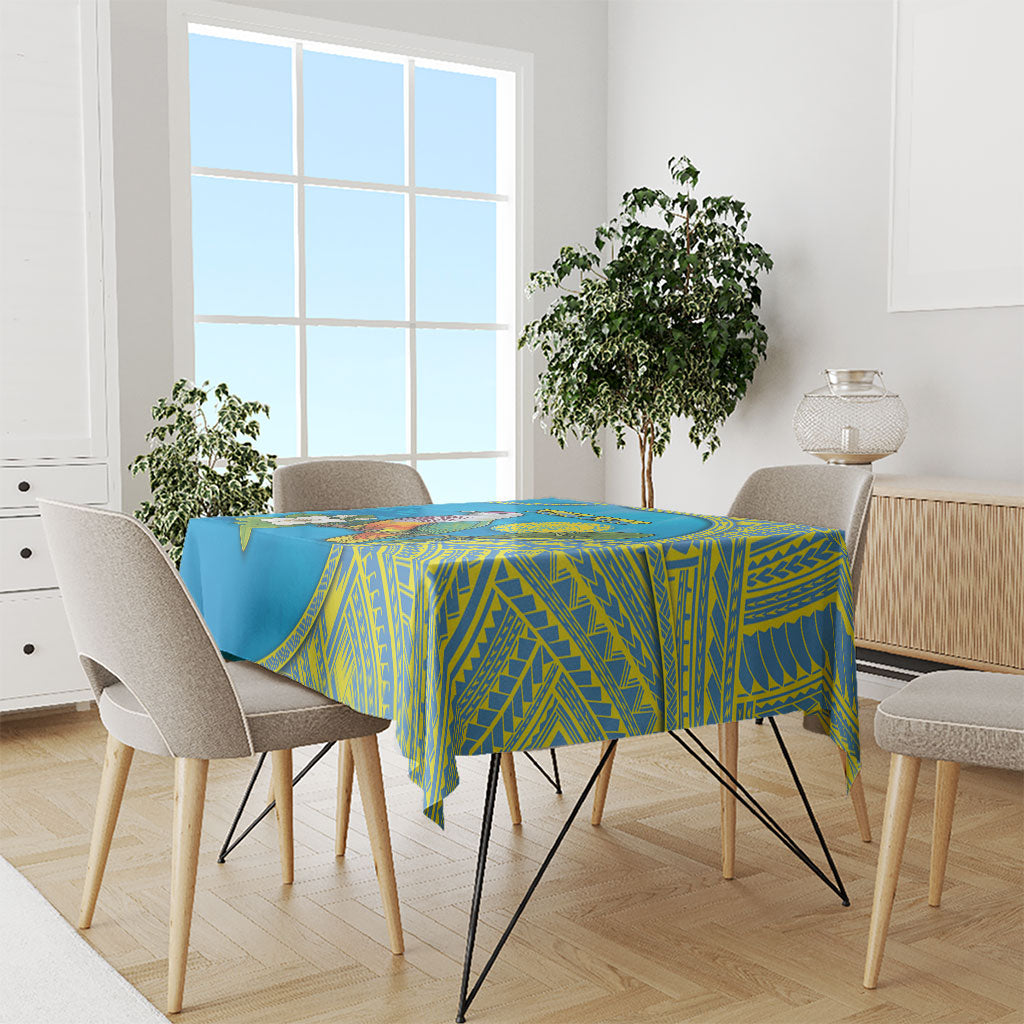 Personalised Palau Biib Bird Tablecloth Rur Flower And Rock Islands Patterns