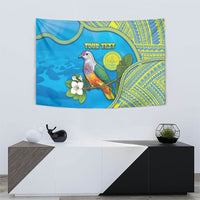 Personalised Palau Biib Bird Tapestry Rur Flower And Rock Islands Patterns