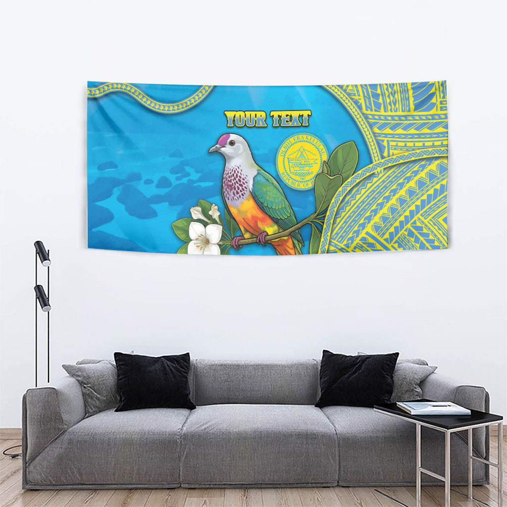Personalised Palau Biib Bird Tapestry Rur Flower And Rock Islands Patterns
