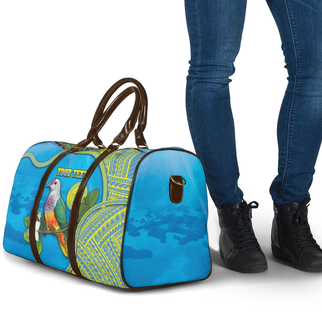 Personalised Palau Biib Bird Travel Bag Rur Flower And Rock Islands Patterns