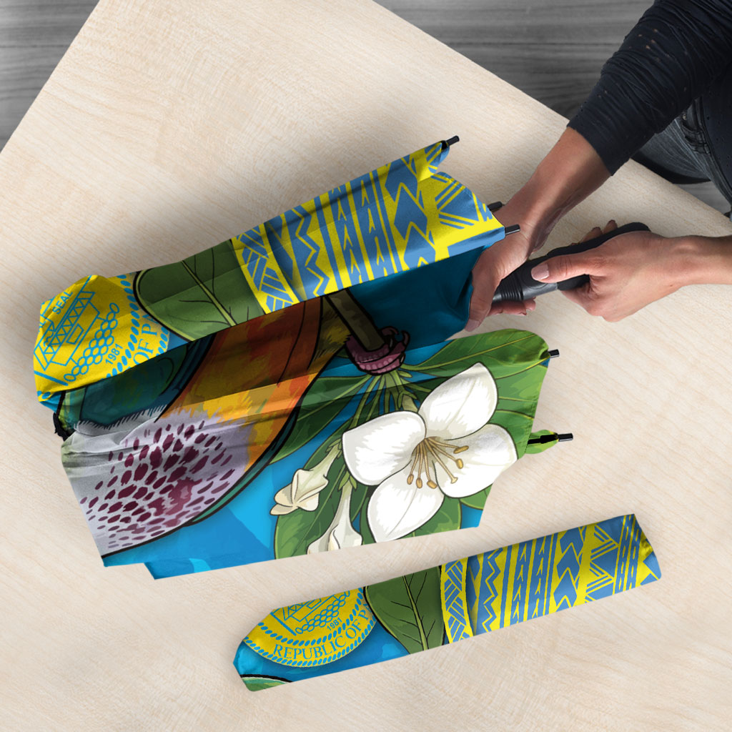 Personalised Palau Biib Bird Umbrella Rur Flower And Rock Islands Patterns