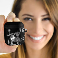Guam Liberation Day AirPods Case Black White Latte Stone Tribal Patterns