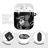 Guam Liberation Day AirPods Case Black White Latte Stone Tribal Patterns
