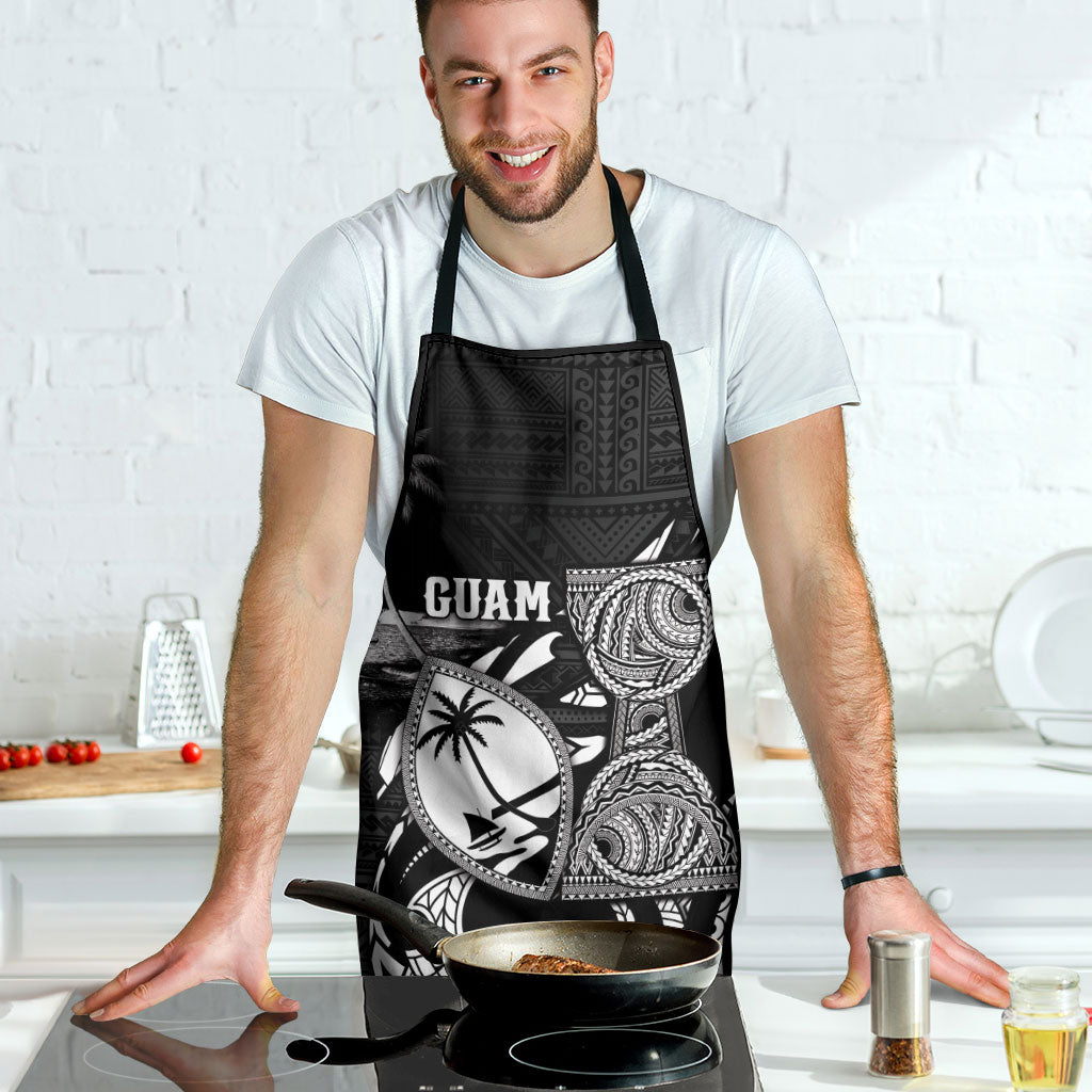 Guam Liberation Day Apron Black White Latte Stone Tribal Patterns