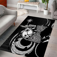 Guam Liberation Day Area Rug Black White Latte Stone Tribal Patterns