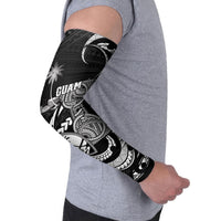 Personalised Guam Liberation Day Arm Sleeves Black White Latte Stone Tribal Patterns