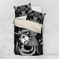 Guam Liberation Day Bedding Set Black White Latte Stone Tribal Patterns