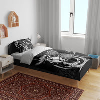 Guam Liberation Day Bedding Set Black White Latte Stone Tribal Patterns