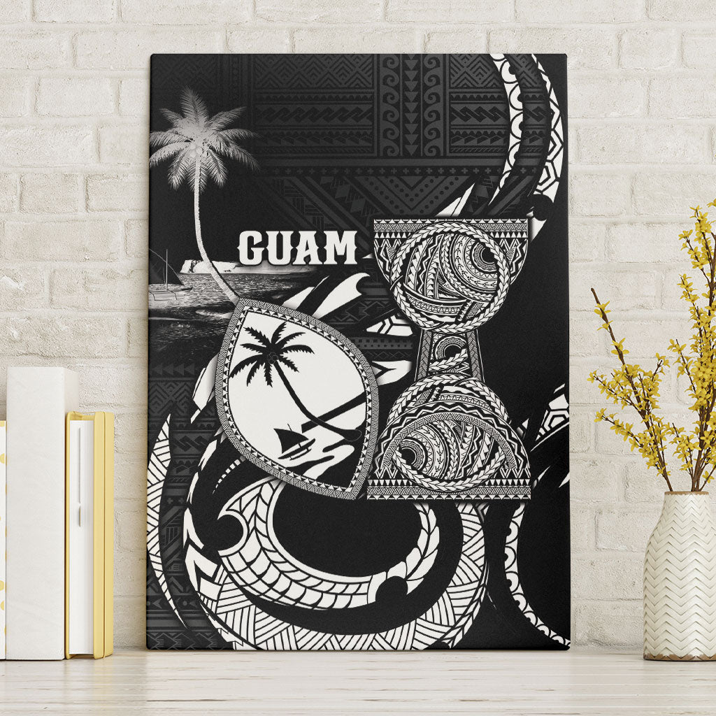Guam Liberation Day Canvas Wall Art Black White Latte Stone Tribal Patterns