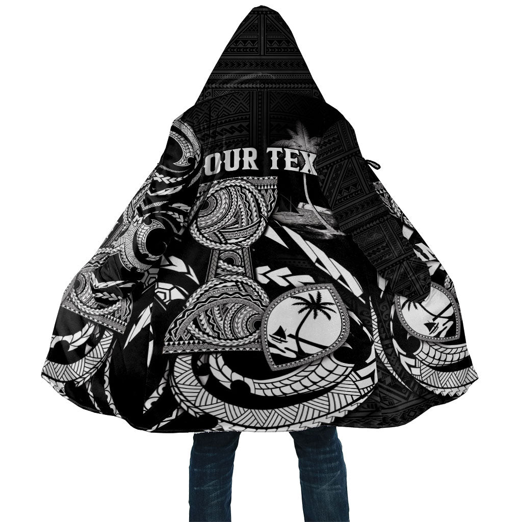 Personalised Guam Liberation Day Cloak Black White Latte Stone Tribal Patterns DT05 Unisex Black - Polynesian Pride