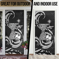 Personalised Guam Liberation Day Door Cover Black White Latte Stone Tribal Patterns